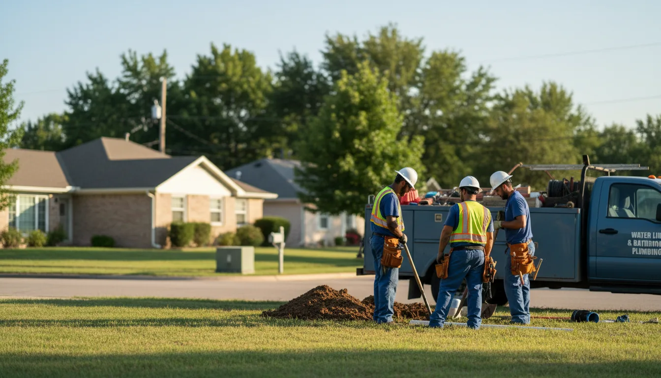 Residential water line and bathroom plumbing service in Auburn, WY